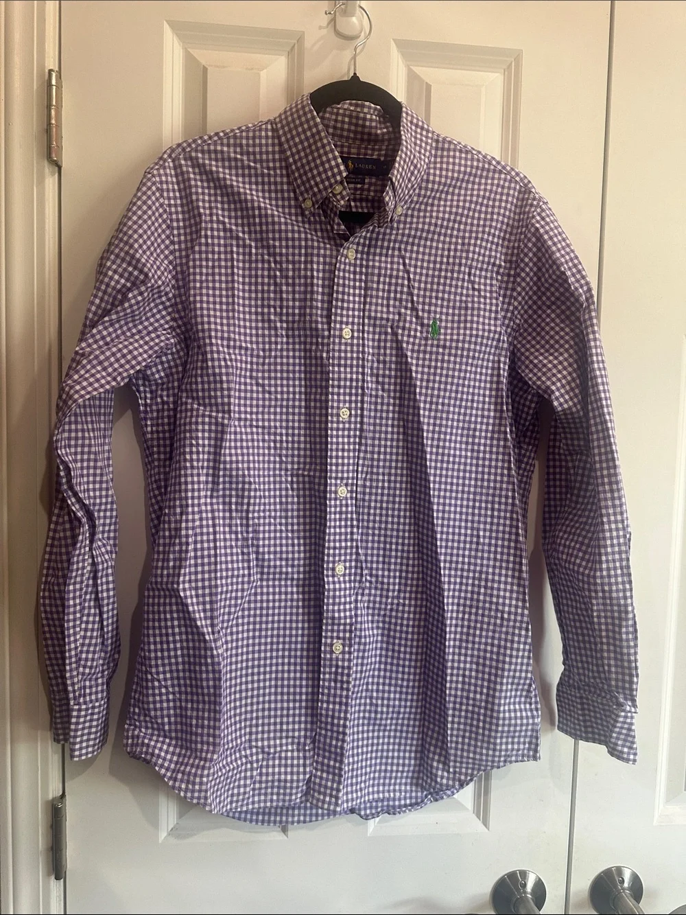 NWOT Polo by Ralph Lauren Purple Gingham Button-Down Shirt size M